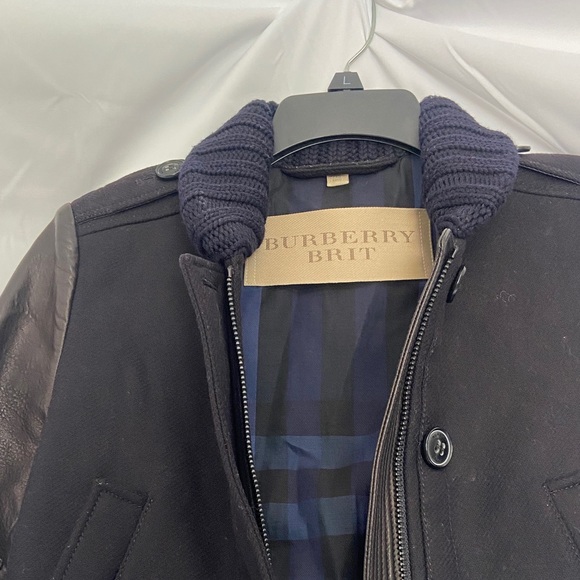 Burberry Black Leather Bomber Jacket - Picture 2 of 6